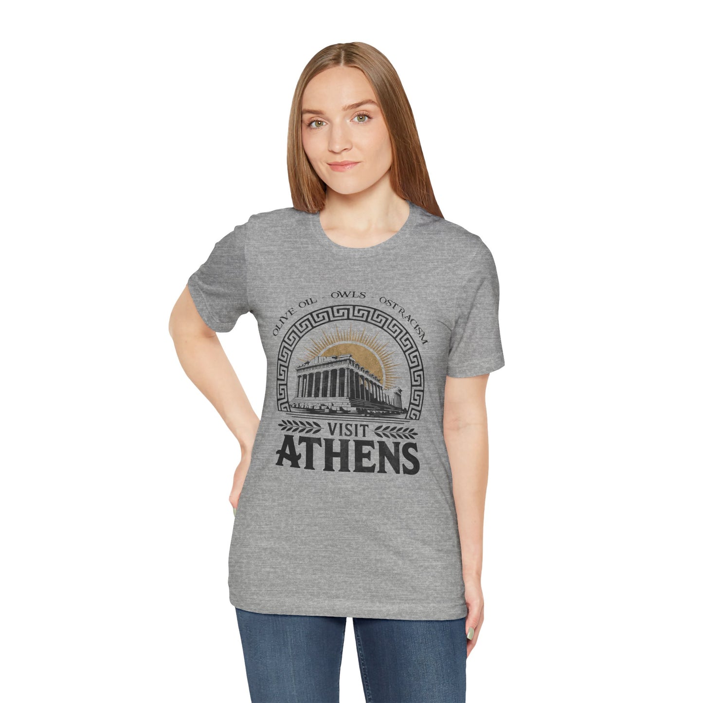 Visit Athens - Olive Oil, Owls, Ostracism - Ancient Greece T-Shirt
