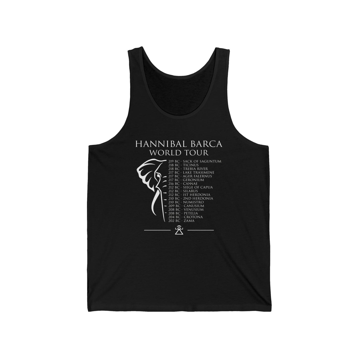 Hannibal Barca World Tour Tank Top - Battles of the 2nd Punic War Unisex Jersey Tank Top