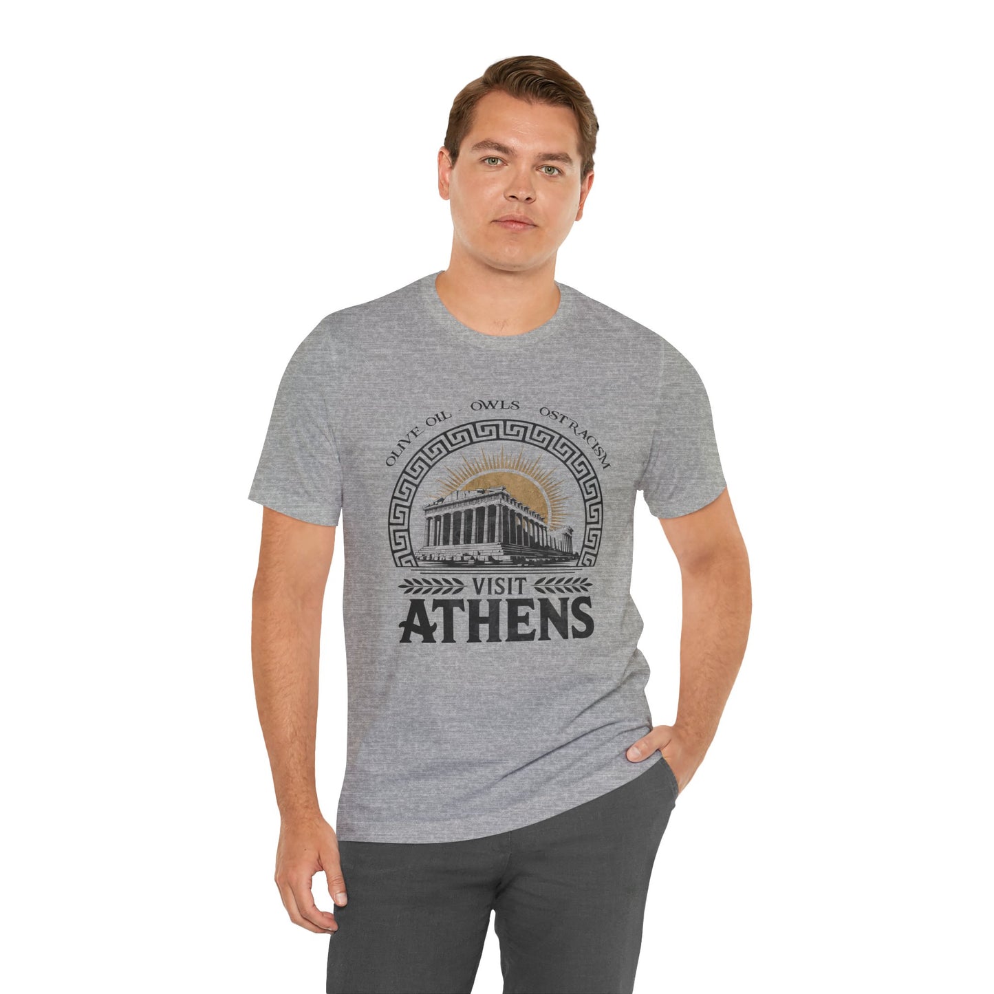 Visit Athens - Olive Oil, Owls, Ostracism - Ancient Greece T-Shirt