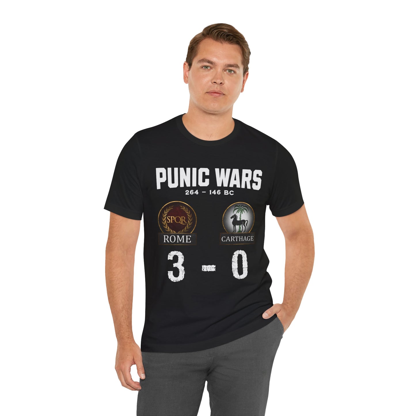 Punic Wars - Rome vs Carthage - 3 to 0 Final Score - Funny History T-shirt