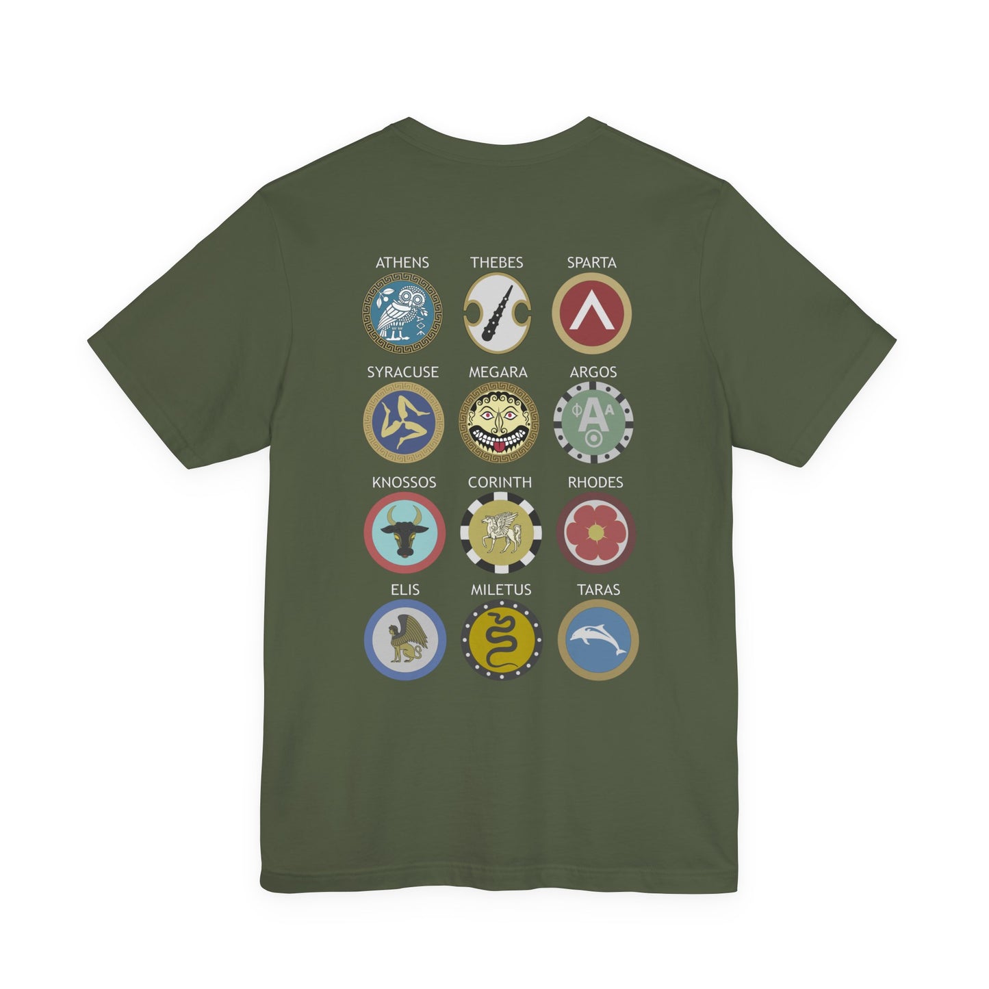 Greek Hoplite Shields - Greek Polis Double Sided T-Shirt