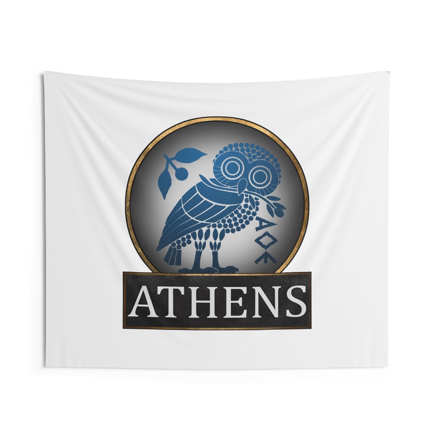 60" × 50" Ancient Athens - Athenian Owl Symbol of Greek Goddess Athena Indoor Wall Tapestry 60" x 50"