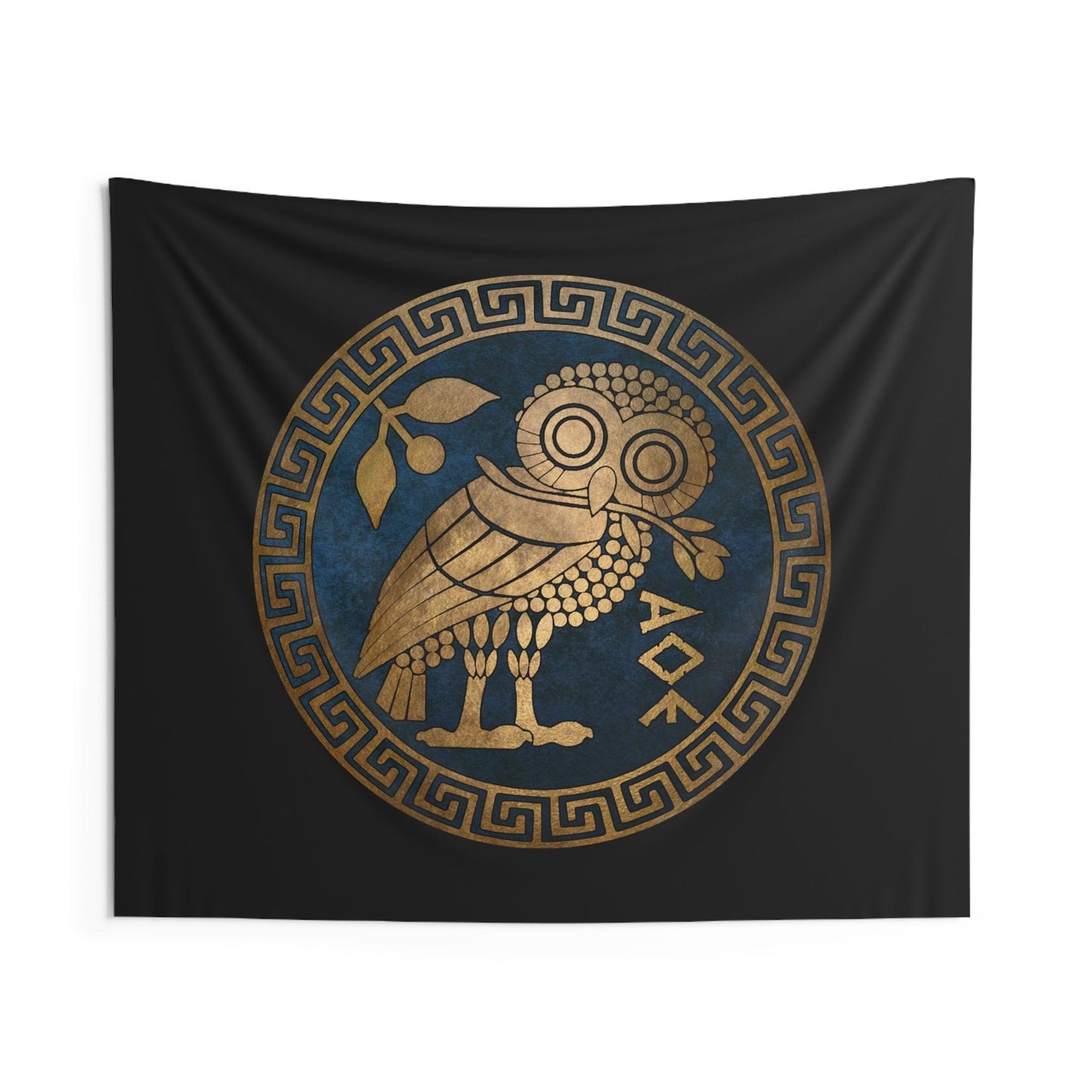 60" × 50" Athens Athenian Owl Symbol of Greek Goddess Athena Indoor Wall Tapestry 60" x 50"