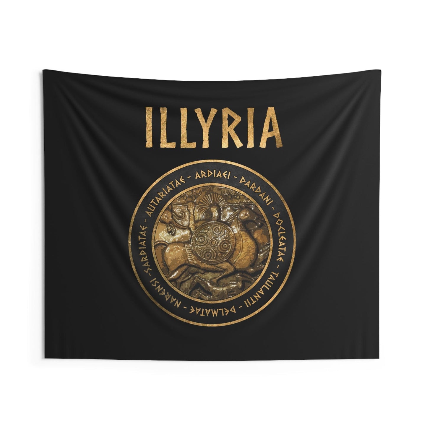 60" × 50" Illyria - Ancient Illyrian Tribes - Warrior of Illyria - Ancient History Indoor Wall Tapestry 60" x 50"