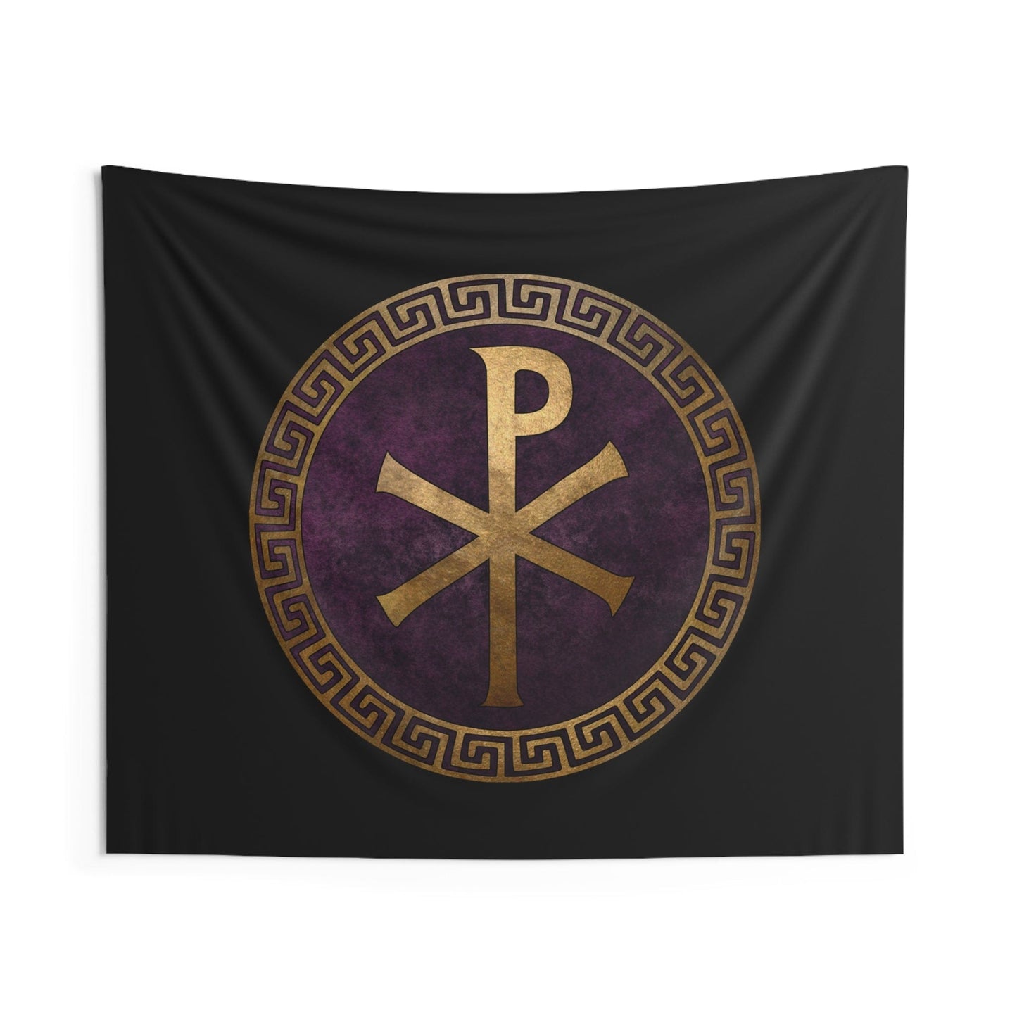 60" × 50" Roman Empire and Byzantine Imperial Chi Rho Symbol Indoor Wall Tapestry 60" x 50"