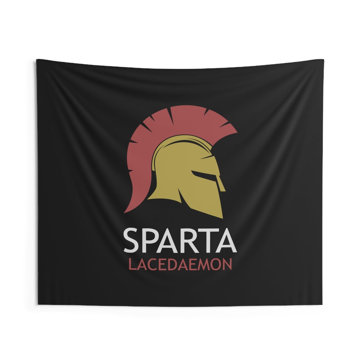 60" × 50" Sparta - Lacedaemon - Ancient Spartan Hoplite Corinthian Helmet Indoor Wall Tapestry 60" x 50"