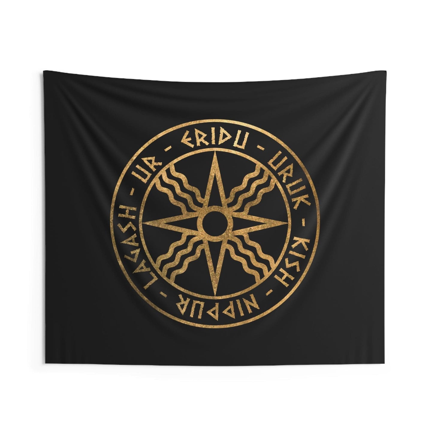 60" × 50" Sumer Ancient Mesopotamian Cities God Utu Symbol Indoor Wall Tapestry 60" x 50"