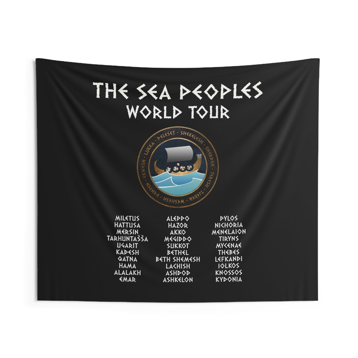 60" × 50" The Sea Peoples World Tour - Bronze Age History - Ancient Funny History Indoor Wall Tapestry 60" x 50"