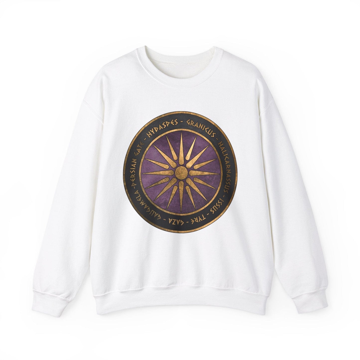 S / White Alexander the Great Battles Sweatshirt