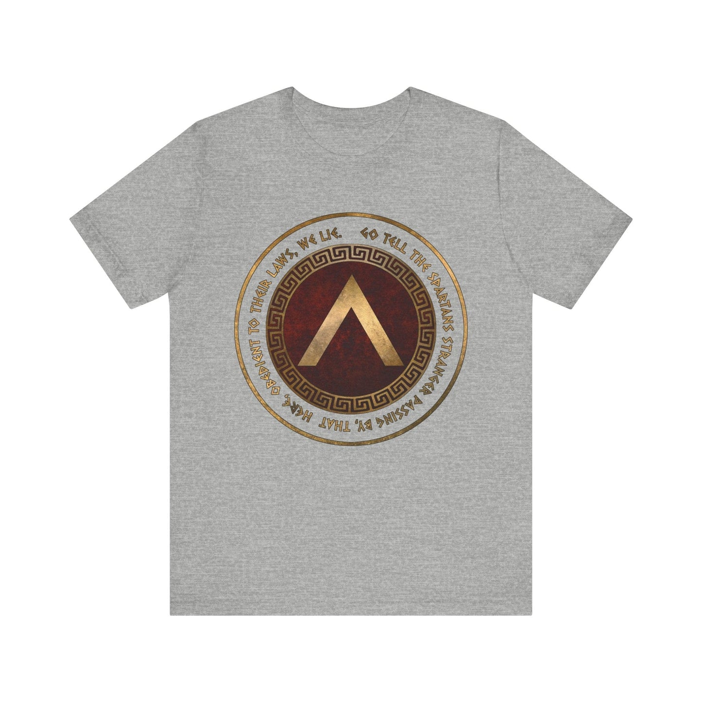 Athletic Heather / M Sparta Battle of Thermopylae Epitaph T-Shirt