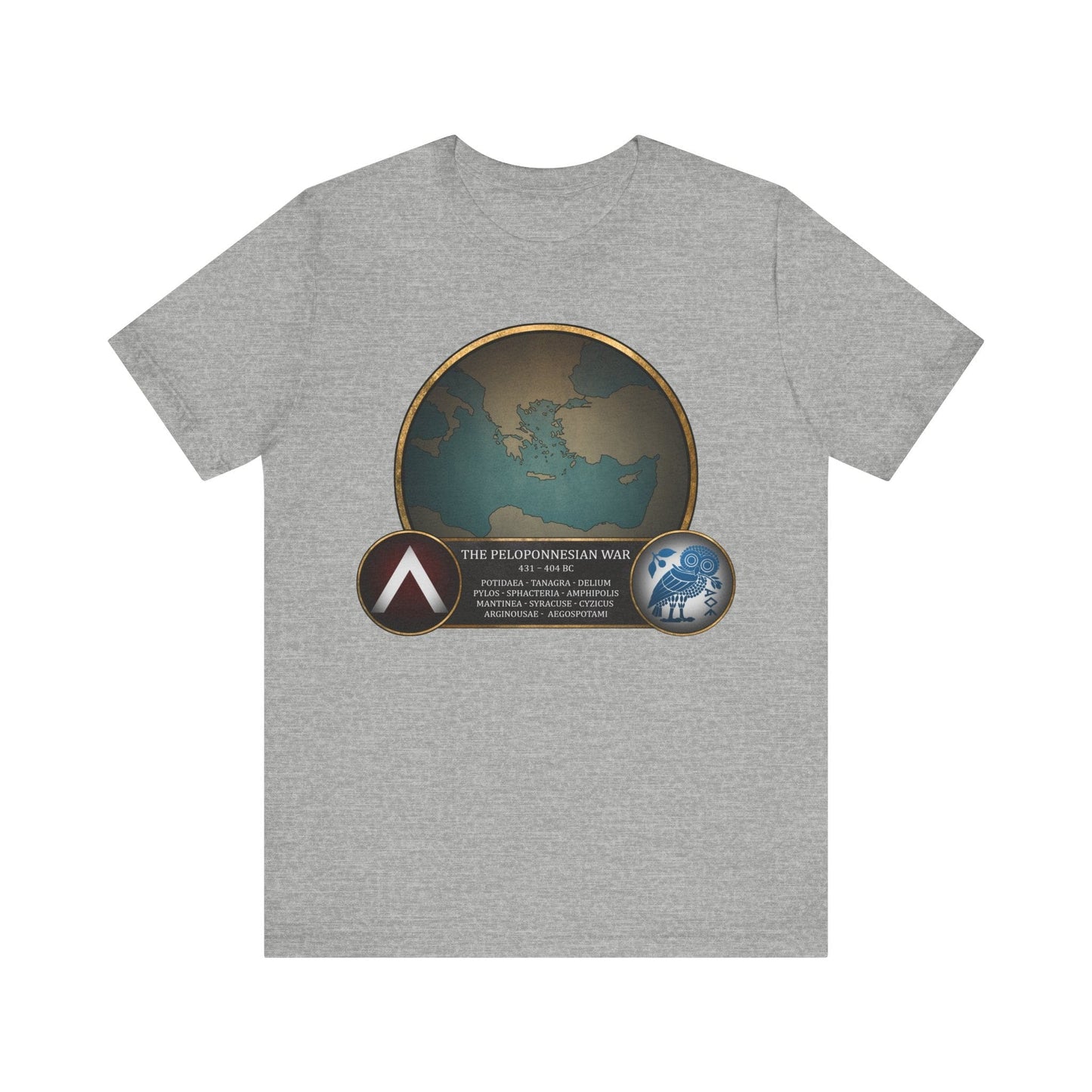 Athletic Heather / S Battles of the Peloponnesian War - Athens vs Sparta T-Shirt