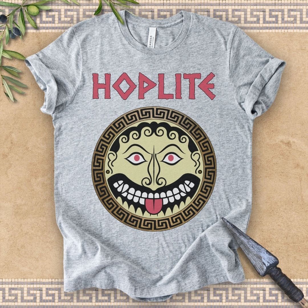 Athletic Heather / S Greek Hoplite Gorgon Shield T-Shirt