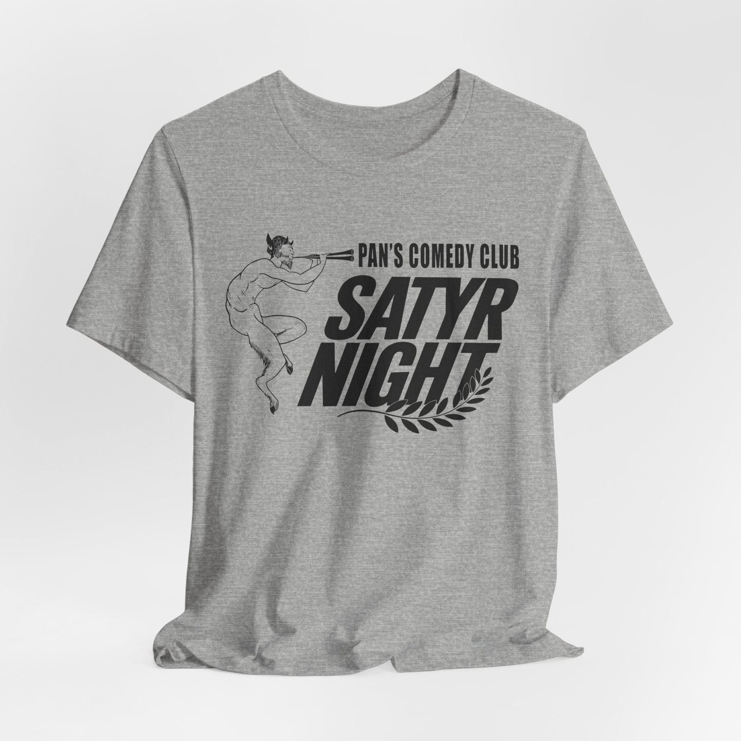 Athletic Heather / S Pan's Comedy Club Satire Pun - Funny Greek Mythology T-Shirt