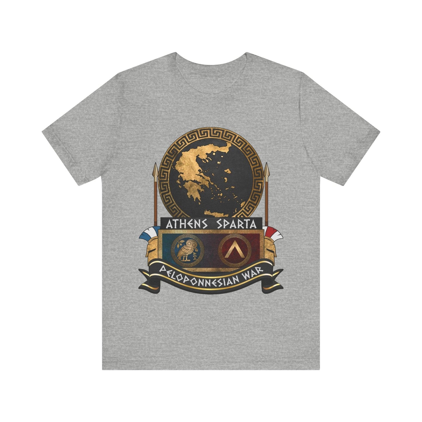 Athletic Heather / S Peloponnesian War Athens vs Sparta T-Shirt