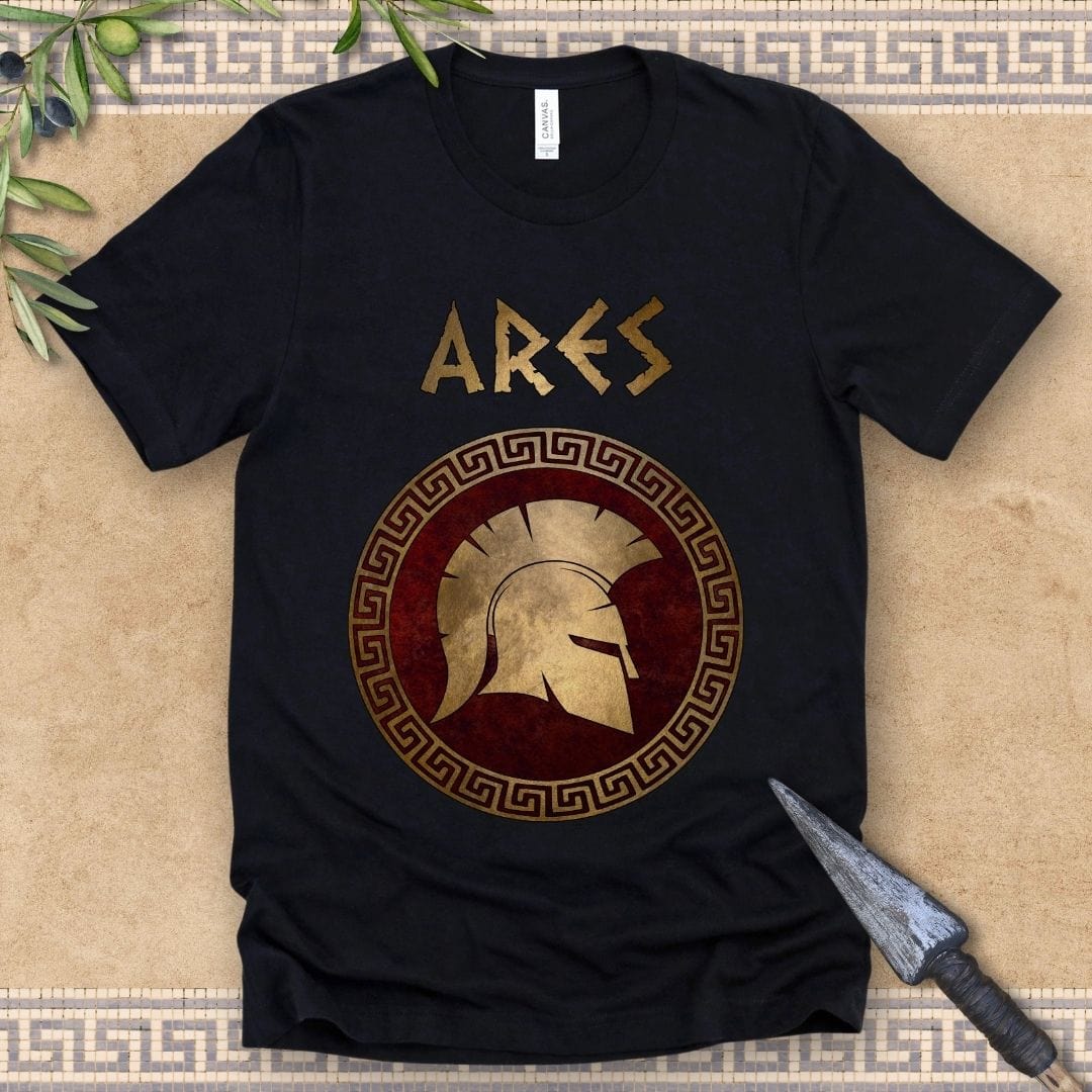 Black / 2XL Ares Ancient Greek God of War T-Shirt