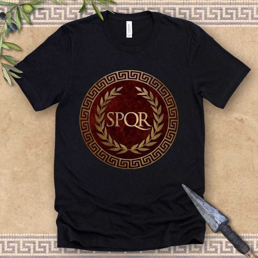Black / 2XL SPQR Symbol of Ancient Rome T-Shirt