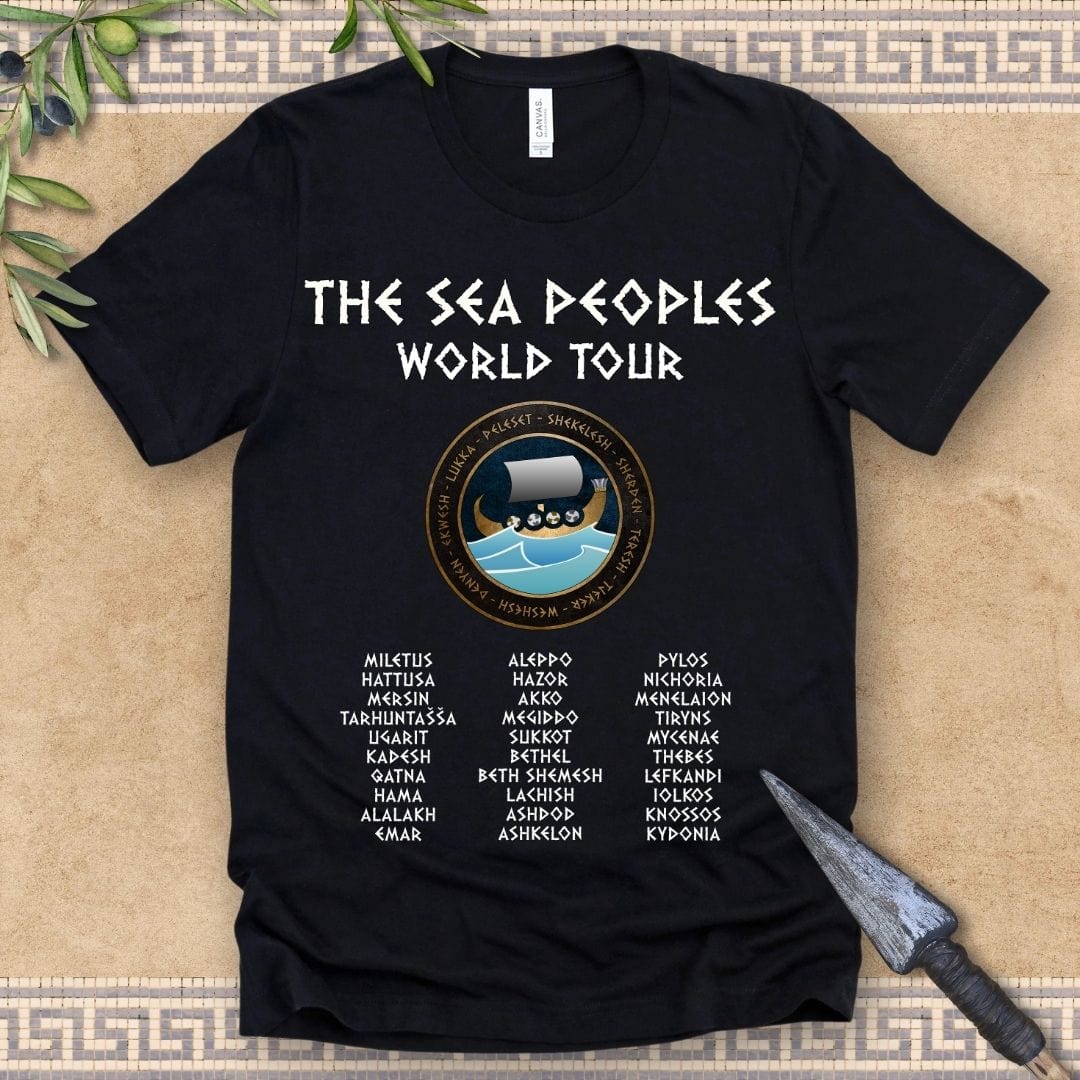 Black / 2XL The Sea Peoples World Tour - Bronze Age History Meme - Funny History T-shirt