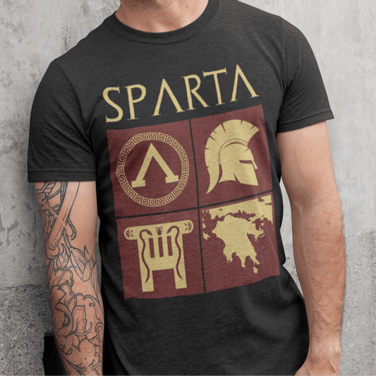 Black Heather / S Ancient Sparta - History of the Spartans T-shirt