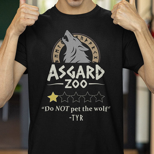 Black / S Asgard Zoo 1 Star Review - Funny Norse Mythology T-Shirt