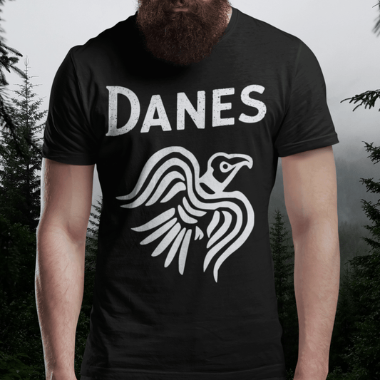 Black / S Danes Symbol - Odin's Raven - Viking History Danes T-shirt