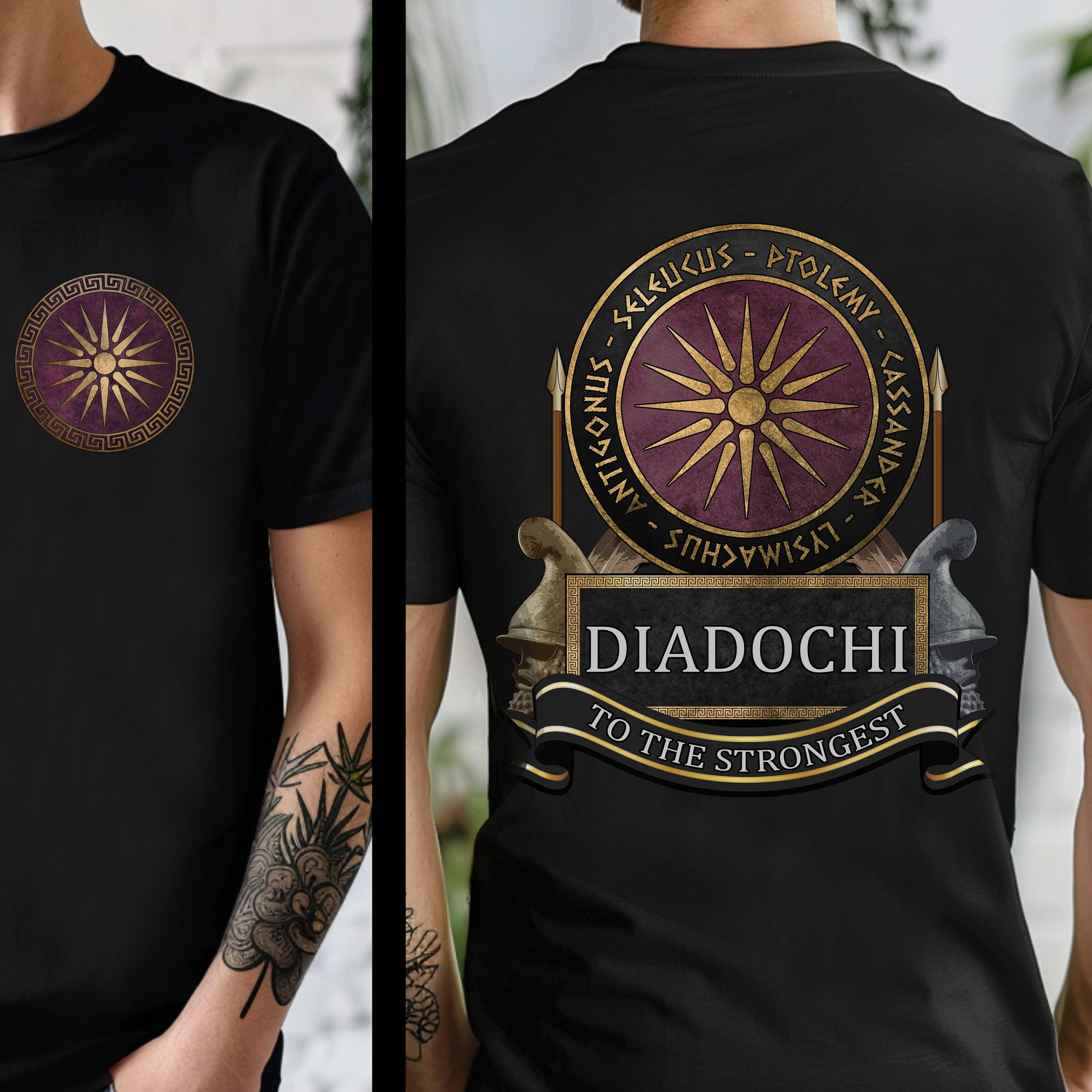 Black / S Diadochi To the Strongest  Double Sided T-Shirt