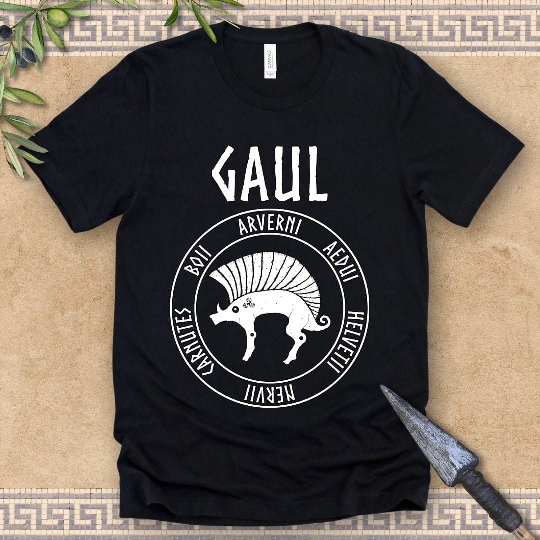 Black / S Gaul Ancient Tribes of Gaul Boar T-shirt