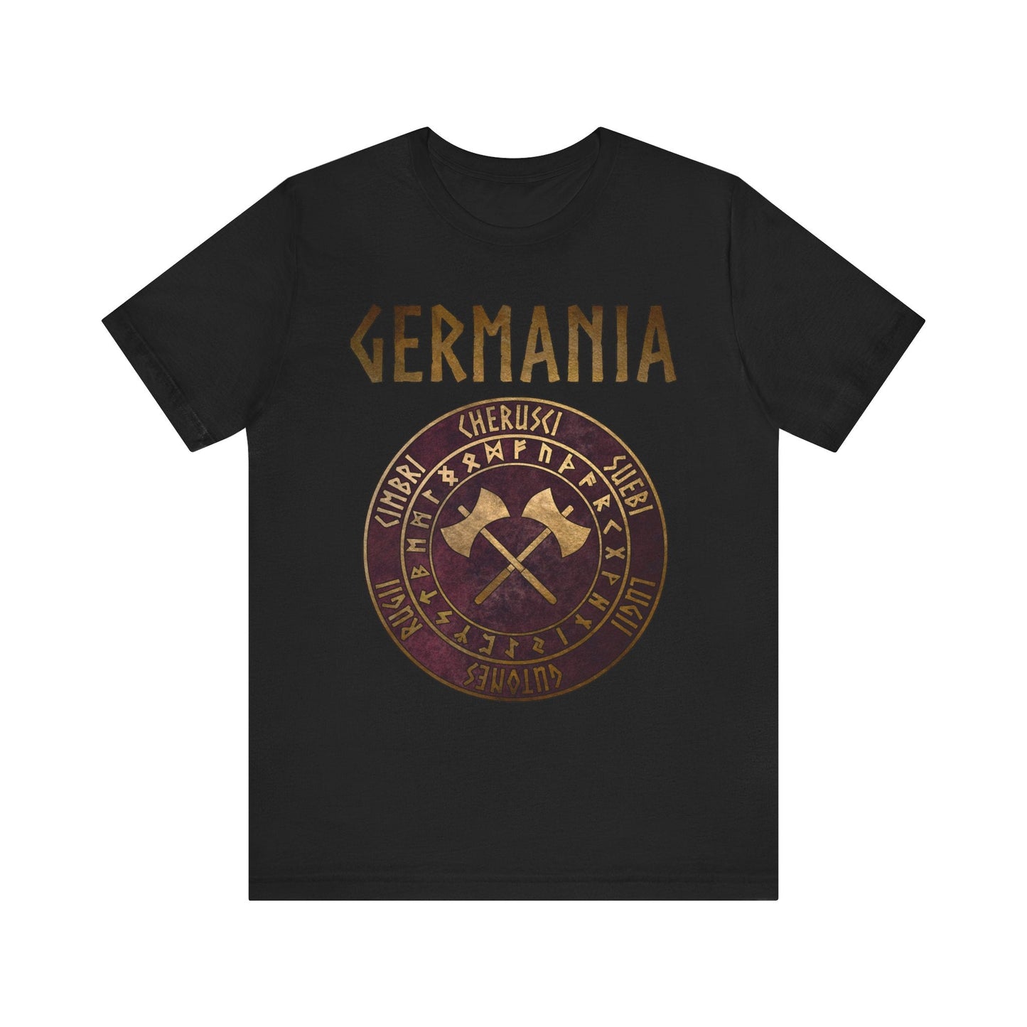 Black / S Germania Ancient Germanic Tribes with Runes T-Shirt