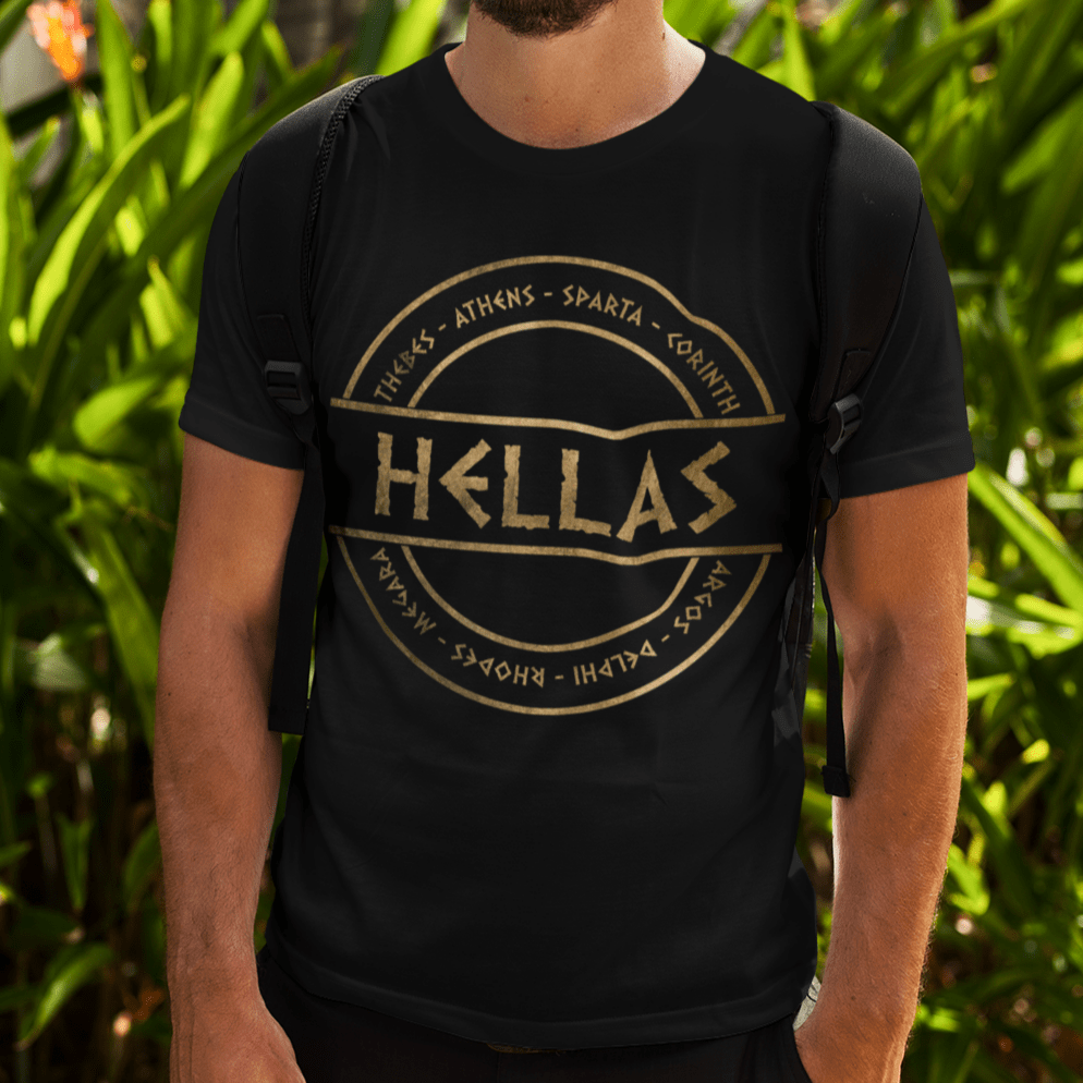 Black / S Hellas City-States of Ancient Greece T-Shirt