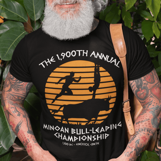 Black / S Minoan Bull-Leaping Championship - Funny Ancient History Minoans T-shirt