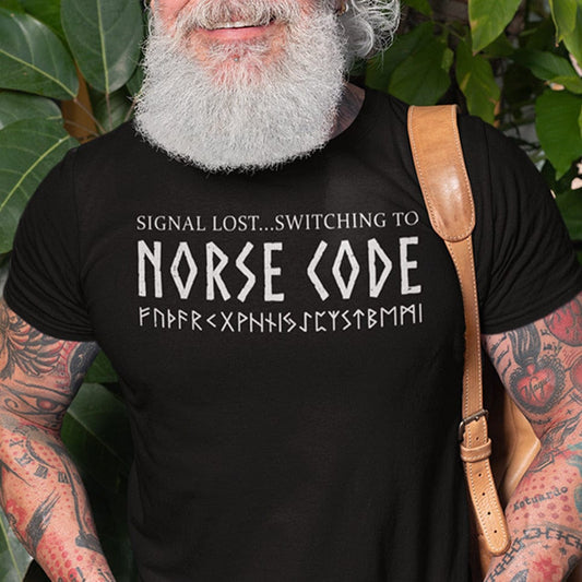 Black / S Norse Code Pun T-Shirt