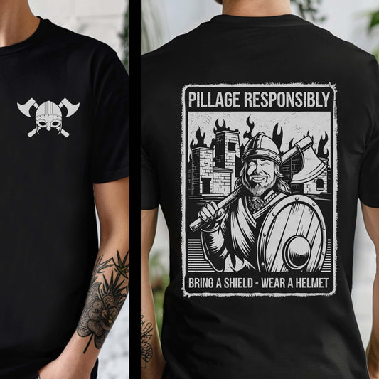 Black / S Pillage Responsibly Double Sided T-Shirt