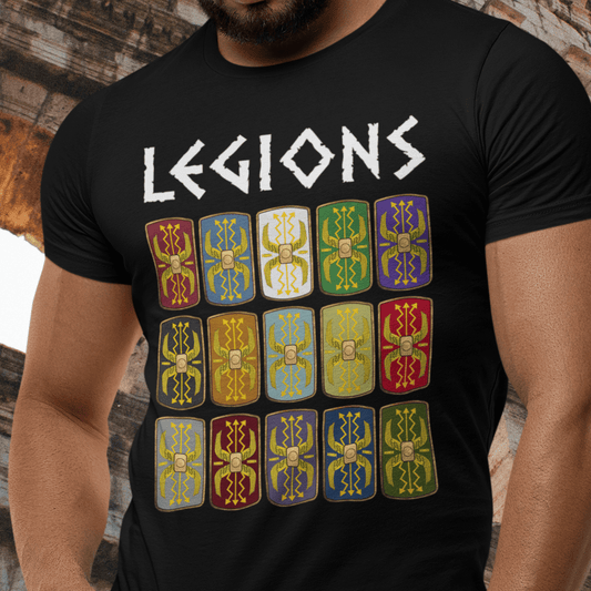 Black / S Roman Legions Shields T-Shirt