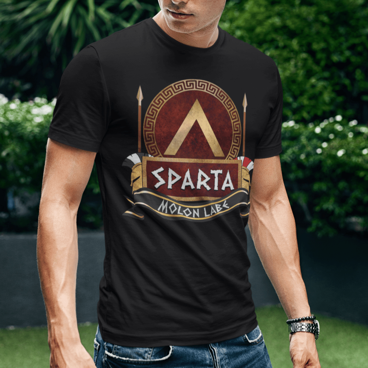 Black / S Sparta - Lacedaemonian Arms and Armor - Spartan Army T-shirt