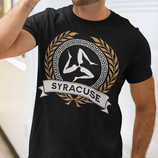 Black / S Syracuse Ancient Greek City-State - Polis of Syracuse Symbol - Syracusan History - T-shirt