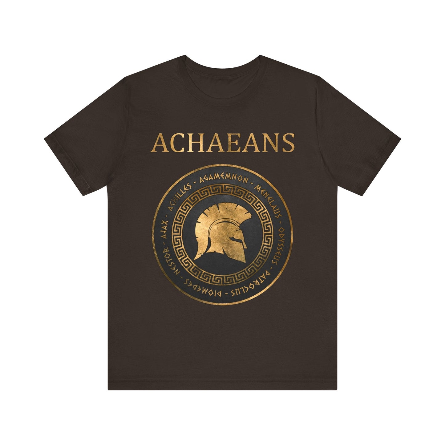 Brown / S Achaeans Greek Heroes of the Trojan War T-shirt