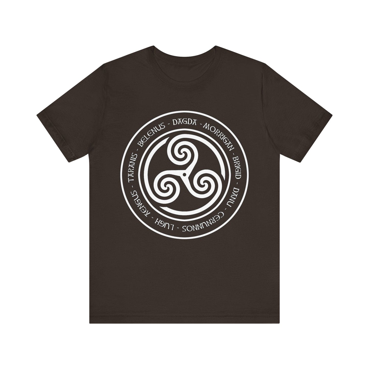 Brown / S Celtic Gods and Goddesses Triskelion T-Shirt