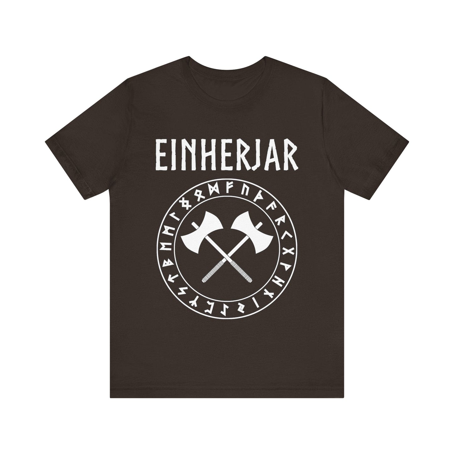 Brown / S Einherjar Odin's Chosen Viking Warrior T-Shirt