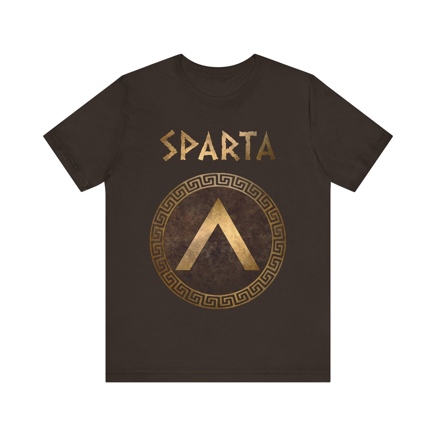 Brown / S Sparta Ancient Spartan Shield Lambda Symbol T-Shirt