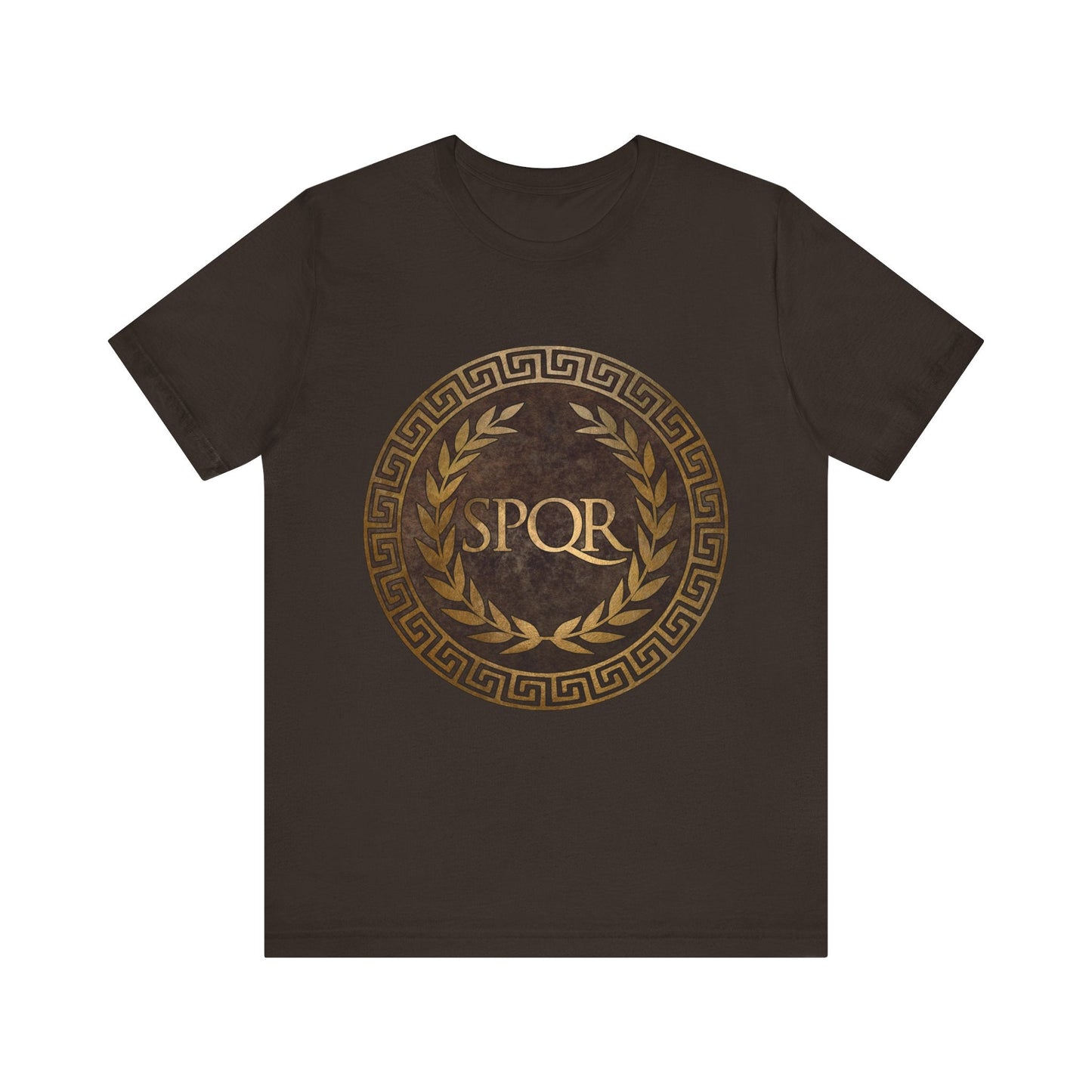 Brown / S SPQR Symbol of Ancient Rome T-Shirt