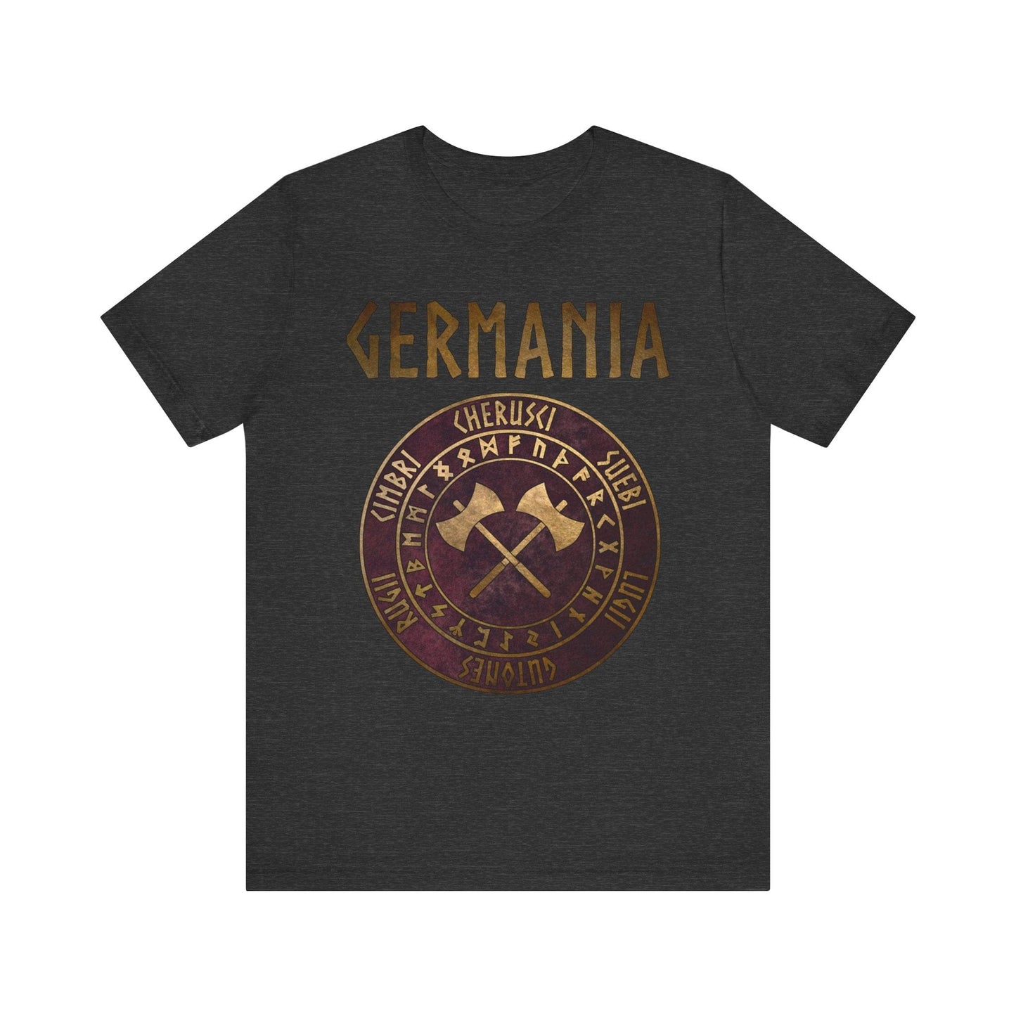 Dark Grey Heather / S Germania Ancient Germanic Tribes with Runes T-Shirt