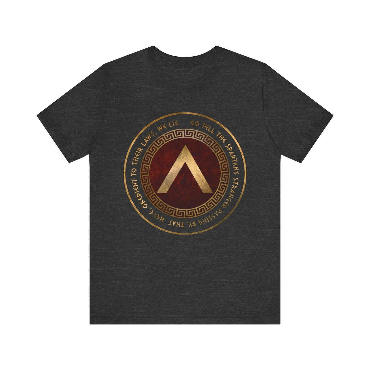 Dark Grey Heather / S Sparta Battle of Thermopylae Epitaph T-Shirt