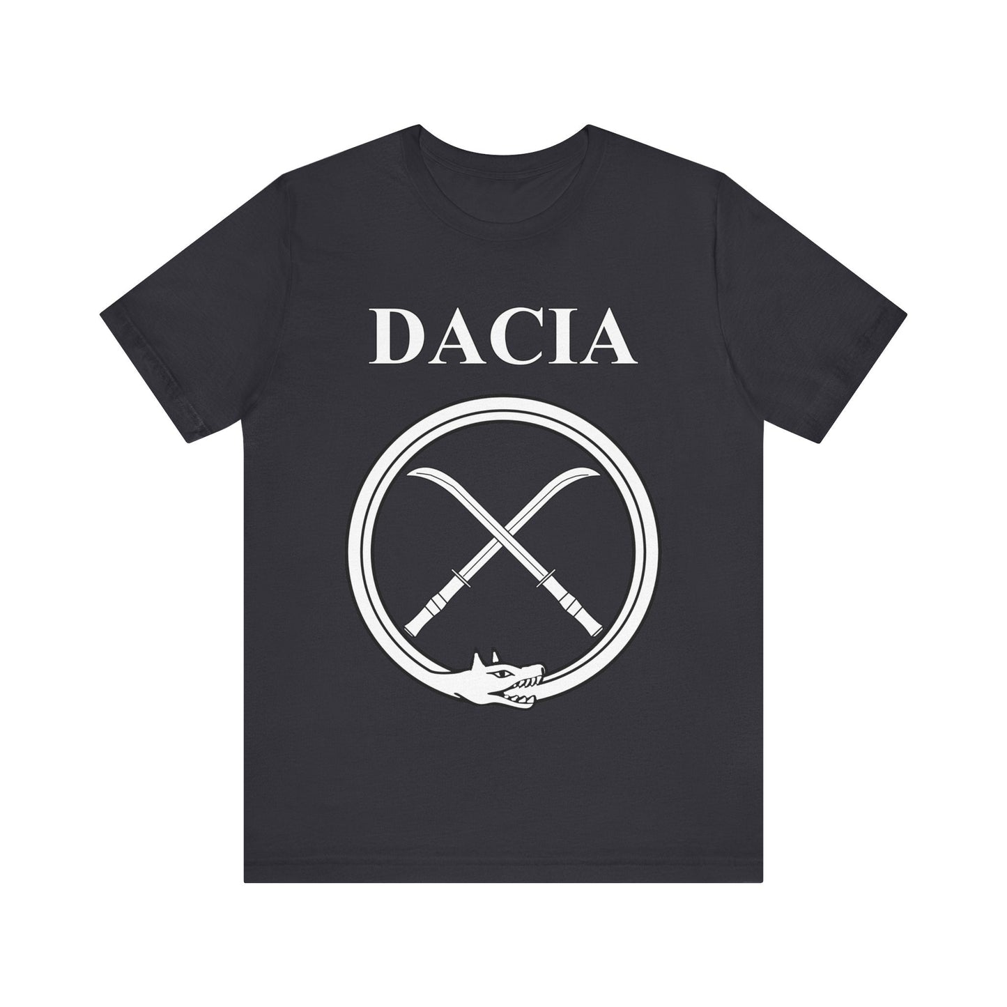 Dark Grey / S Dacia Ancient Dacian Draco and Falx Symbol T-Shirt