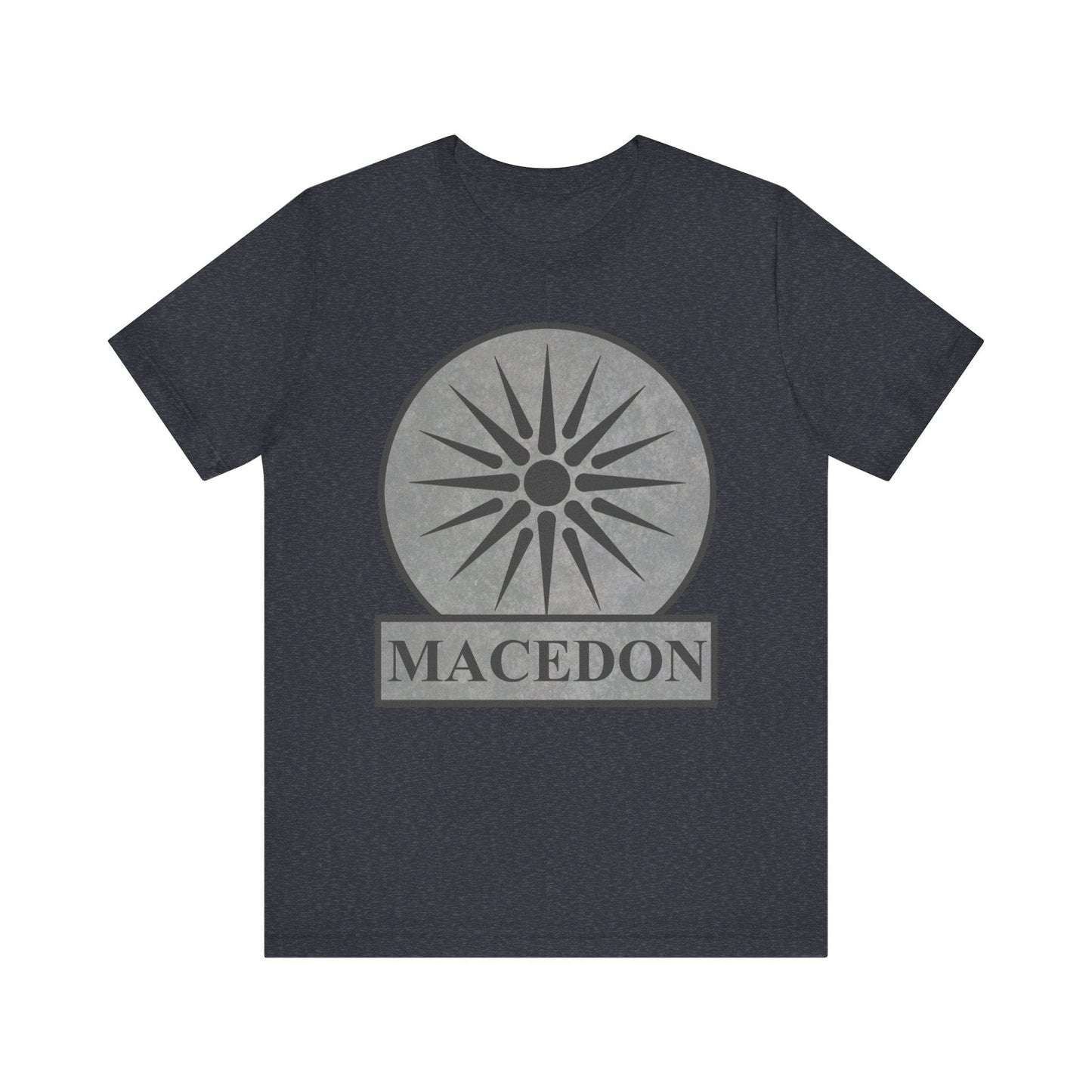 Heather Navy / S Macedon Symbol of Ancient Macedonia T-Shirt