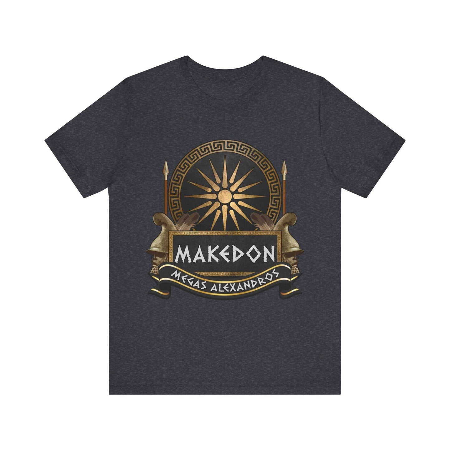 Heather Navy / S Makedon Alexander the Great - Megas Alexandros T-Shirt