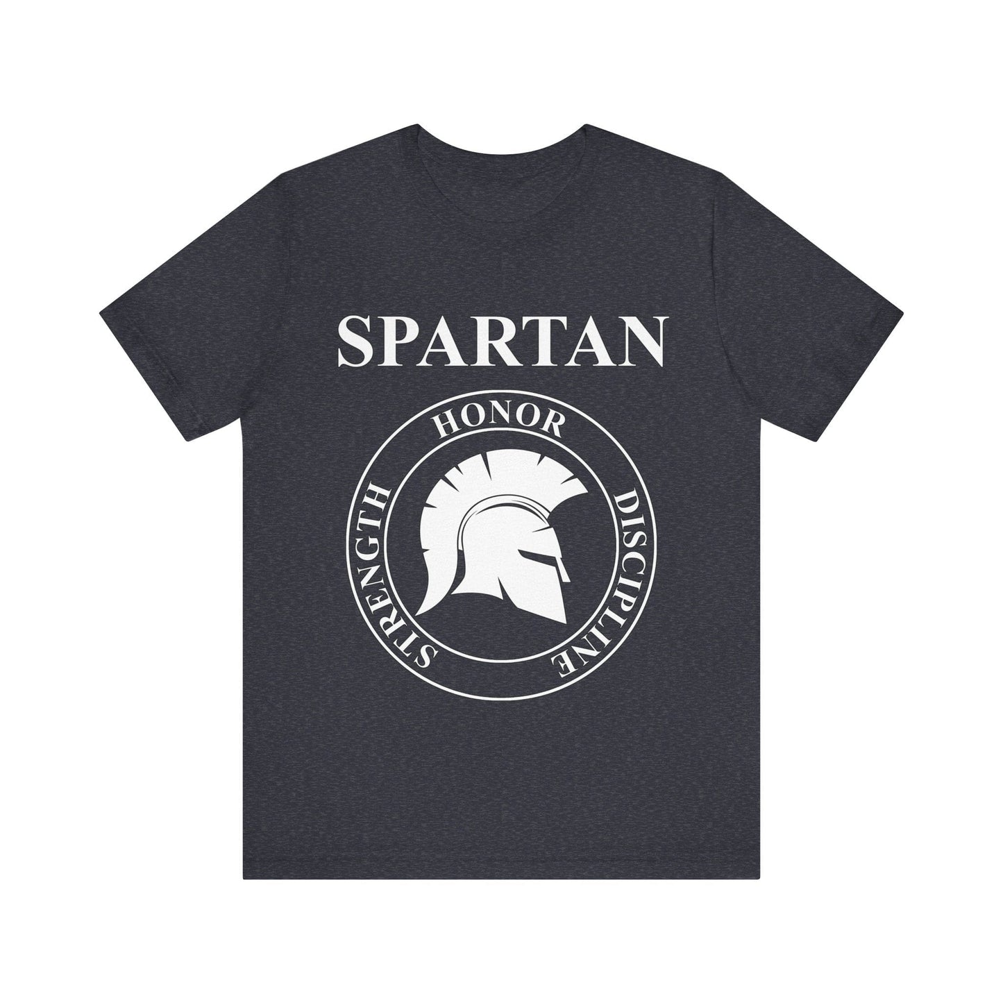Heather Navy / S Spartan Warrior Virtues of Sparta Helmet T-shirt