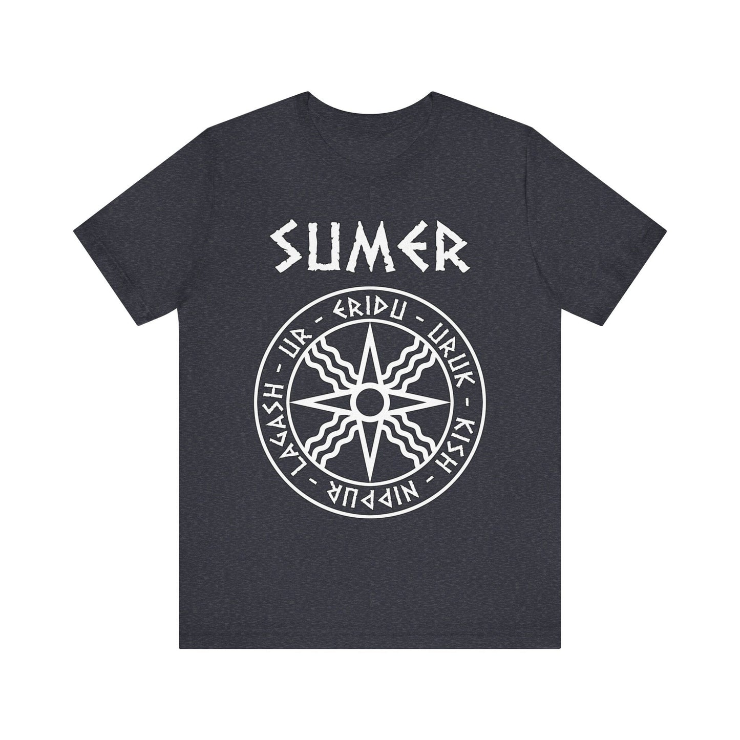 Heather Navy / S Sumer Ancient Mesopotamian Cities T-Shirt