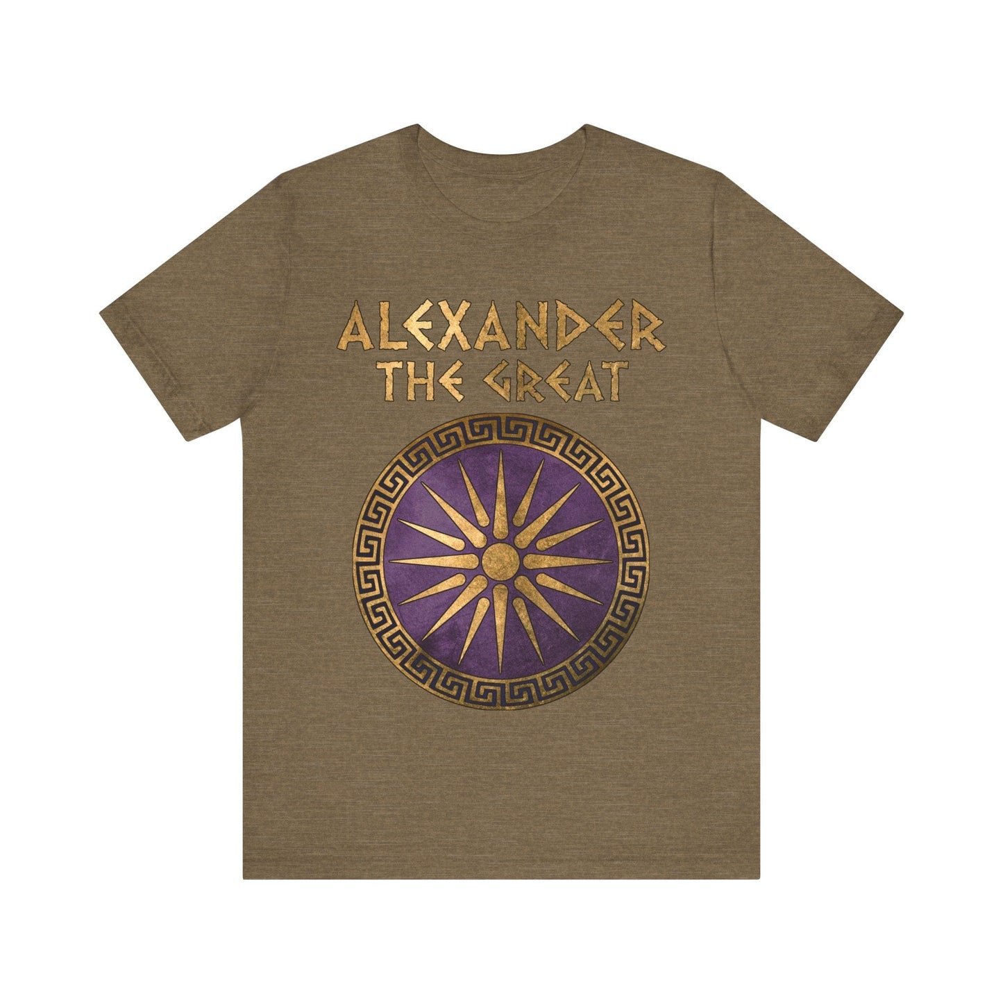 Heather Olive / S Alexander the Great Makedon Shield T-Shirt