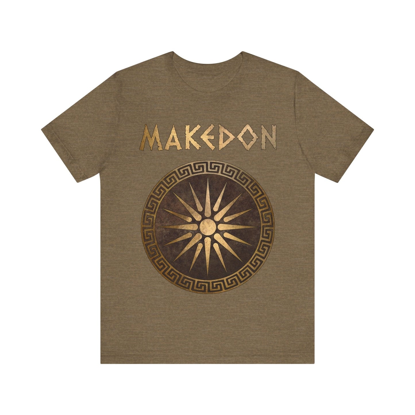 Heather Olive / S Ancient Makedon Shield Alexander the Great T-Shirt
