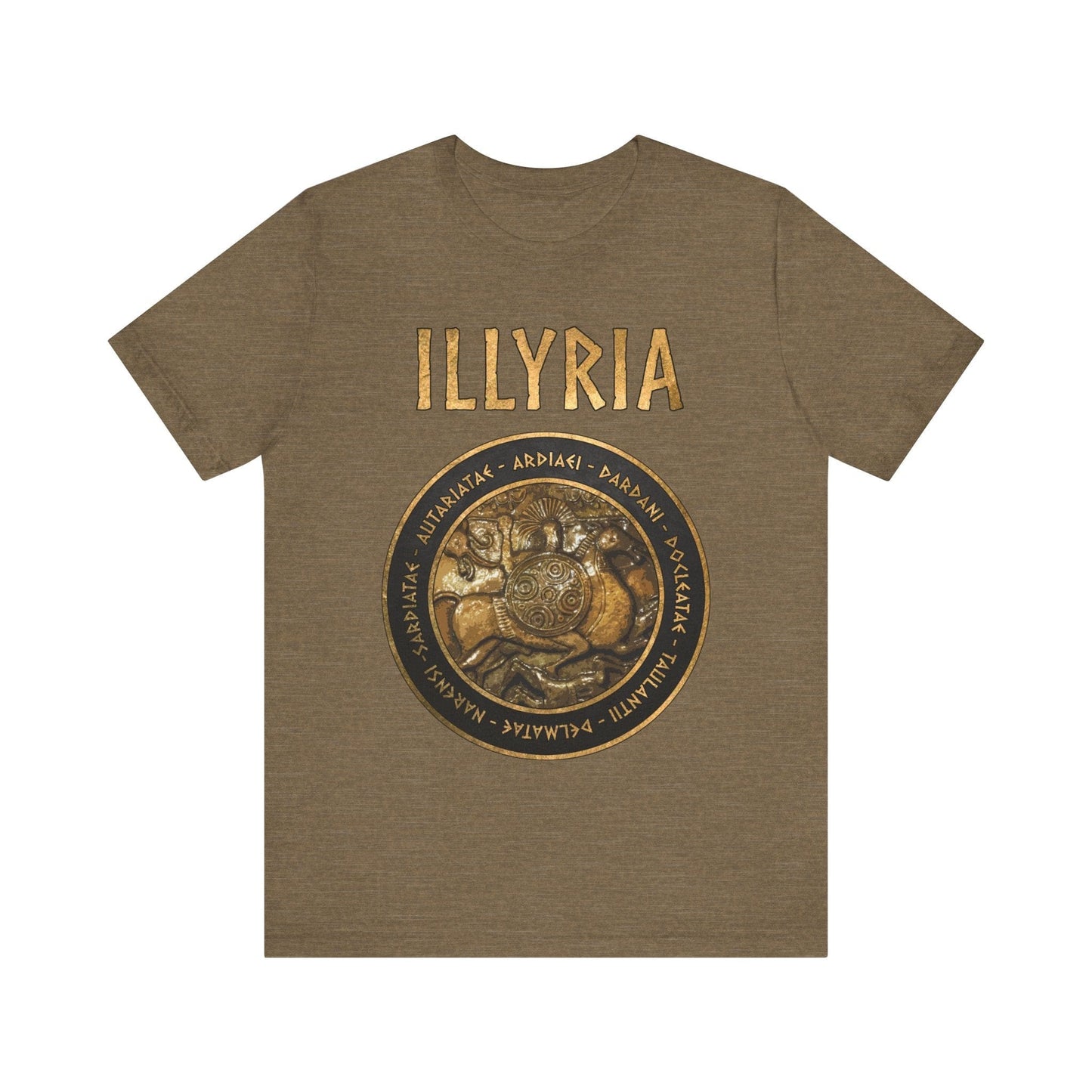 Heather Olive / S Illyria Ancient Illyrian Tribes T-Shirt