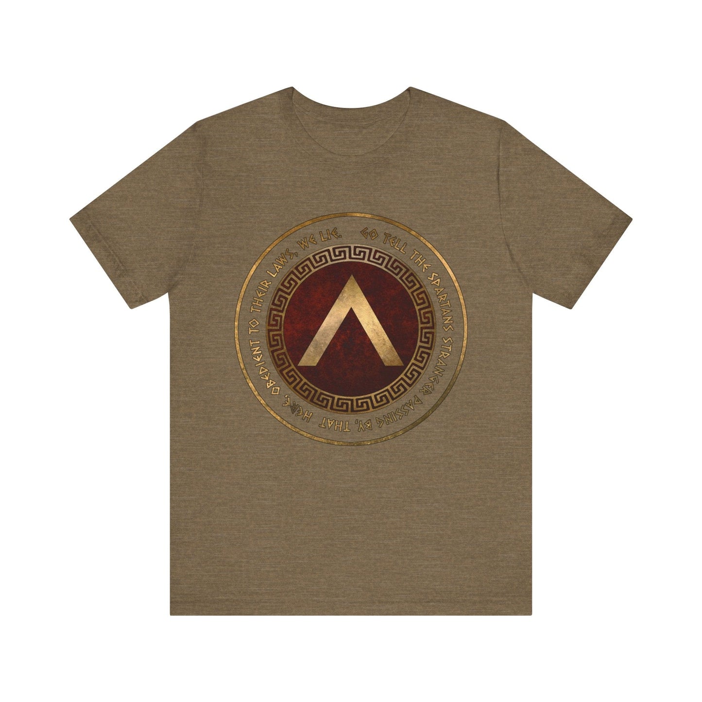 Heather Olive / S Sparta Battle of Thermopylae Epitaph T-Shirt